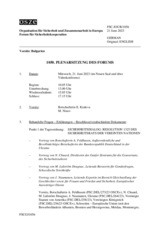 Journal der 1050. Plenarsitzung des Forums