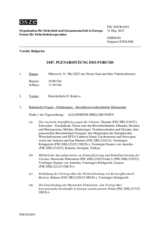 Journal der 1047. Plenarsitzung des Forums