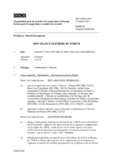 Journal de la 1039ème séance plénière du Forum