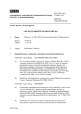 Journal der 1039. Plenarsitzung des Forums