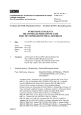 Giornale della 87a Riunione congiunta del Foro di cooperazione per la sicurezza e del Consiglio permanente