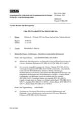 Journal der 1034. Plenarsitzung des Forums