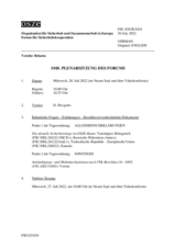 Journal der 1018. Plenarsitzung des Forums