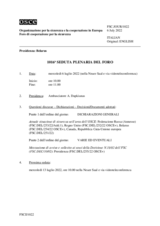 Giornale della 1016a Seduta plenaria del Foro di cooperazione per la sicurezza