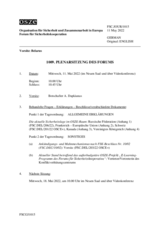 Journal der 1009. Plenarsitzung des Forums