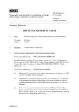 Journal de la 1010ème séance plénière du Forum