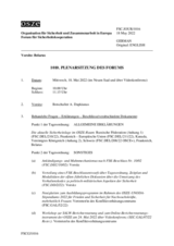 Journal der 1010. Plenarsitzung des Forums