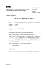 Journal de la 1011ème séance plénière du Forum