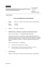 Journal der 1012. Plenarsitzung des Forums