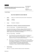 Journal der 1013. Plenarsitzung des Forums