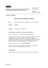 Journal de la 1014ème séance plénière du Forum