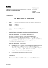 Journal der 1015. Plenarsitzung des Forums