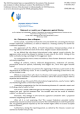 Statement by the Delegation of Ukraine on the Russian Federation’s ongoing aggression against Ukraine