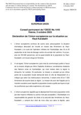 Déclaration de l’Union européenne sur la situation au Haut-Karabakh