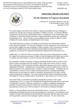 Statement by the Delegation of the United States of America on the situation in Nagorno-Karabakh