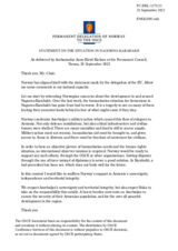 Statement by the Delegation of Norway on the situation in Nagorno-Karabakh