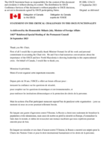 Statement by the Delegation of Canada on critical challenges to the OSCE functionality