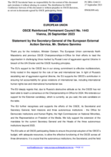 Statement by the Spanish EU Presidency on critical challenges to the OSCE functionality