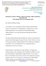 Statement by the Delegation of Ireland on critical challenges to the OSCE functionality