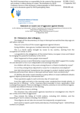 Statement by the Delegation of Ukraine on the Russian Federation’s ongoing aggression against Ukraine