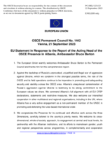Statement by the Spanish EU Presidency in response to the report by the Acting Head of the OSCE Presence in Albania, Ambassador Bruce Berton