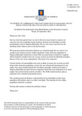Statement by the Delegation of Norway on Azerbaijan’s military operation in Karabakh and its implications for the civilian population in the region