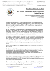 Statement by the Delegation of the United States of America on the Russian Federation’s ongoing aggression against Ukraine