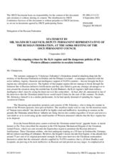 Statement by the Delegation of the Russian Federation on ongoing crimes by the Kiev regime and dangerous policies of the Western alliance to exacerbate tensions