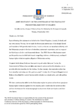 Statement by the Delegation of Norway, also on behalf of Canada, Iceland and the United Kingdom, on the third anniversary of the fraudulent presidential elections in Belarus
