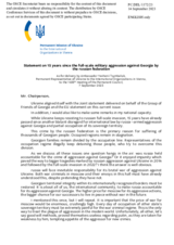Statement by the Delegation of Ukraine on the fifteen years since the Russian Federation’s full-scale military aggression against Georgia