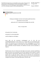 Erklärung der Ständigen Vertreterin der Bundesrepublik Deutschland, Botschafterin Susanne Schütz