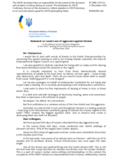 Statement by the Delegation of Ukraine on the Russian Federation’s ongoing aggression against Ukraine