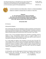 Statement by the Delegation of Armenia on the humanitarian crisis in Nagorno-Karabakh as a result of the unlawful blockade imposed by Azerbaijan