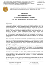 Statement by the Delegation of Armenia in response to the statement by the Delegation of Azerbaijan