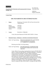 Journal der 1401. Plenarsitzung des Ständigen Rates 