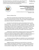 Statement by the Delegation of the United States of America on the Russian war of aggression against Ukraine