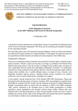 Statement by the Delegation of Armenia in response to the opening statement by the Honourable Bill Blair, Minister of National Defence of Canada