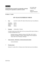 Journal de la 1057ème séance plénière du Forum