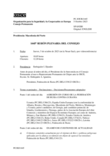 Diario de la 1445ª Sesión plenaria del Consejo Permanente