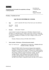 Journal de la 1442ème séance plénière du Conseil