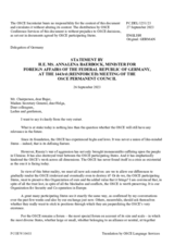 Statement by the Delegation of Germany on critical challenges to the OSCE functionality