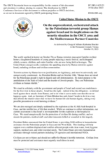 Statement by the Delegation of the United States of America on the terrorist attacks in Israel