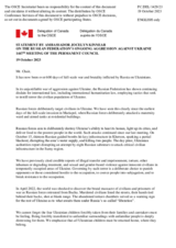 Statement by the Delegation of Canada on the Russian Federation’s ongoing aggression against Ukraine