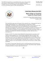 Statement by the Delegation of the United States of America on the World Day Against the Death Penalty and European Day against the Death Penalty, observed on 10 October 2023