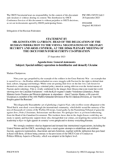 Statement by the Delegation of the Russian Federation on the special military operation to denazify and demilitarize Ukraine