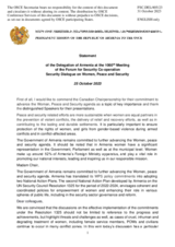 Statement by the Delegation of Armenia on “Women, Peace and Security”