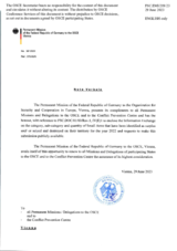 Annual Information by the Delegation of Germany on SALW Identified as Surplus and/or Seized and Destroyed