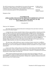Statement by the Delegation of Italy in response to the report by the Director of the Office for Democratic Institutions and Human Rights, Mr. Matteo Mecacci