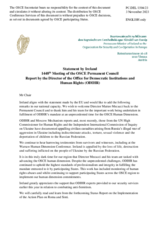 Statement by the Delegation of Ireland in response to the report by the Director of the Office for Democratic Institutions and Human Rights, Mr. Matteo Mecacci