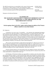 Statement by the Delegation of the Russian Federation on ongoing crimes by the Kiev regime and dangerous policies of the Western alliance to exacerbate tensions